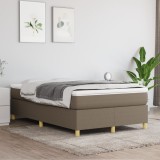 Cumpara ieftin Pat box spring cu saltea, gri taupe, 120x200 cm, textil