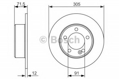 Disc frana RENAULT MASTER III platou / sasiu (EV, HV, UV) (2010 - 2016) BOSCH 0 986 479 714 foto