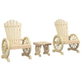 Cumpara ieftin Set mobilier de gradina, 3 piese, lemn masiv de brad