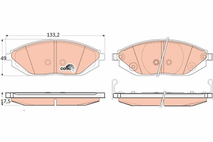 TRW GDB4606 COTEC set placute frana disc