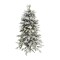 Brad Artificial de Craciun, Flippy, 1.5 m inaltime, Verde, Pulverizat complet alb-tip zapada, Interior/ Exterior, Ramuri bogate