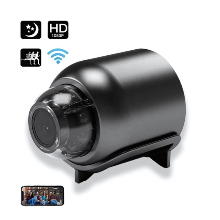 Camera spion WiFi mini HD 1080p, Detectare AI miscare, Aplicatie mobila, Night vision infrarosu, Unghi 120&deg;, Compacta