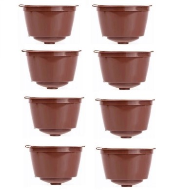 Set 8 capsula Dolce gusto compatibil reincarcabila/lavabila, plastic, maro foto