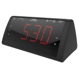 Cumpara ieftin Radio cu ceas, ecran LED rosu, radio FM, 1 USB, 5v, 1A, alarma dual, afisaj mare, negru