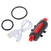 Set 3 stopuri LED reincarcabile pentru bicicleta, Ranpo, USB, 7,5 x 3 x 2 cm, Rosu