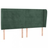 Cumpara ieftin Tablie pat cu aripioare verde inchis 163x23x118/128 cm catifea