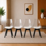 Set 4 scaune transparente Artool Mark pentru bucatarie si living