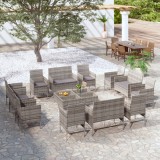 Gossi set mobilier de gradina cu perne, 16 piese, gri, poliratan