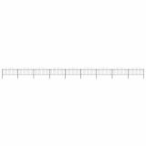 VidaXL Gard de grădină cu v&acirc;rf tip suliță din oțel 1603,5x75 cm, negru