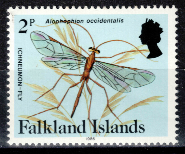 Falkland 1986 (1984), Mi #391 II**, fauna, libelula, MNH! Cota 9 &euro;!