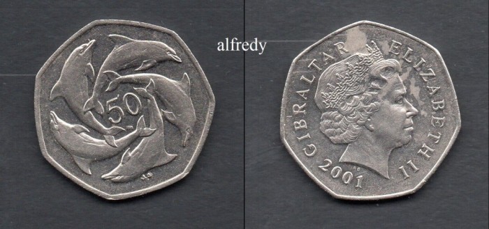 GIBRALTAR 2001 50 Pence