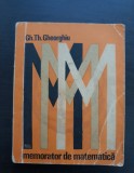 Mic memorator de matematică - Gh. Th. Gheorghiu