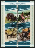 Sierra Leone 2018: Timbre cu Cai / Colita - Colectie Transport Ecvestru