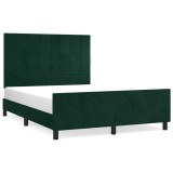 Cumpara ieftin Cadru de pat fara saltea, verde inchis, 140x200 cm, catifea