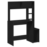 Cumpara ieftin Birou cu rafturi, negru, 100x45x140 cm, lemn compozit