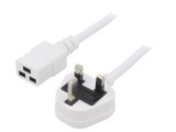 Cablu Alimentare 1m Alb 13A 3x1,5mm2 BS 1363 la IEC C19