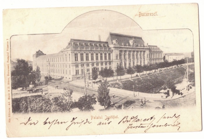 41 - BUCURESTI, Justice Palace, Litho, Romania - old postcard - used - 1905