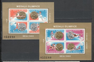 Romania.1988 Medalii olimpice SEUL-Bl. TR.496 foto