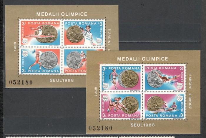 Romania.1988 Medalii olimpice SEUL-Bl. TR.496