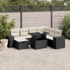 VidaXL Set mobilier de grădină cu perne, 8 piese, negru, poliratan 3275316
