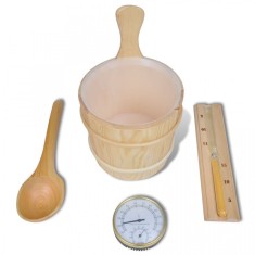Accesorii sauna galeata/lingura/termometru/higrometru/clepsidra/bol foto