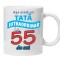 Cana alba personalizata &quot;Asa arata un tata extraordinar - 55 ani&quot;, INOVATIX&reg;. 330ml
