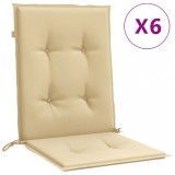 Cumpara ieftin Perne scaun cu spatar mic, 6 buc. melanj bej 100x50x4 cm textil