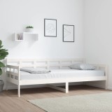 Cumpara ieftin Pat de zi, 90x200 cm, alb, lemn masiv de pin