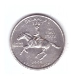 Moneda SUA 25 centi/quarter dollar 1999 D, Delaware 1787, stare buna, curata, America de Nord, Cupru-Nichel