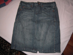 Fusta S.Oliver-ANASTACIA mat. blue jeans, talie 76 cm., solduri 88 cm., H=49 cm. foto