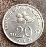 C50 - Moneda foarte veche - Malaezia - 20 sen - 2009