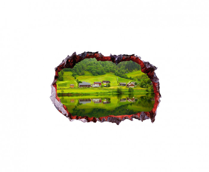 Autocolant decorativ, Gaura in perete, Natura si peisaje, Multicolor, 85 cm, 2567ST-1