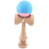 Jucarie Interactiva Kendama Profesionala, Cyrax, din Lemn, 18 cm, Joc de Indemanare pentru Copii si Adulti, Bicolor Turcoaz Roz