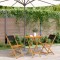 Set mobilier bistro, 3 piese, negru, polipropilenă lemn masiv