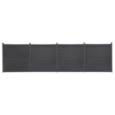 Gossi set panouri pentru gard, gri, 699x186 cm, wpc