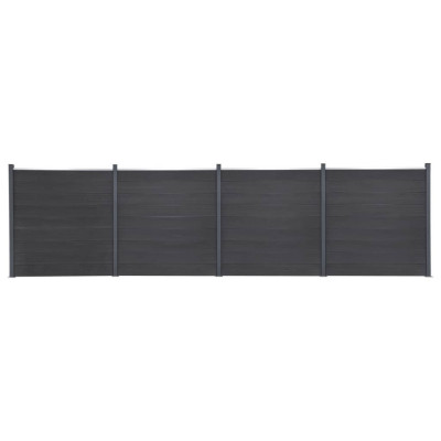 Set panouri pentru gard, gri, 699x186 cm, WPC foto