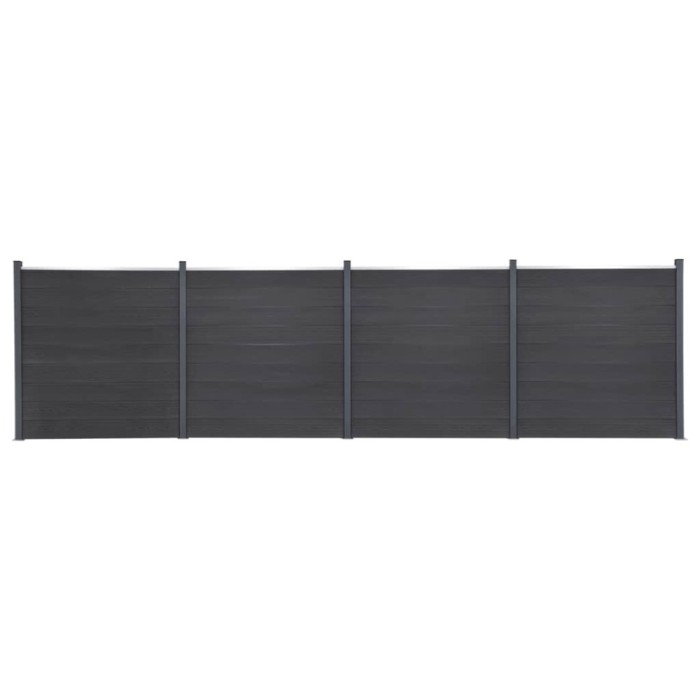 Set panouri pentru gard, gri, 699x186 cm, WPC