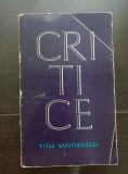 Critice - Titu Maiorescu