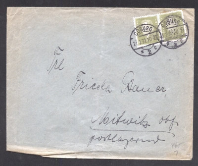 Germany REICH 1932 Postal History Rare Cover Coburg to Mitwitz D.686 foto