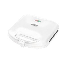 Sandwich Maker Floria ZLN-0830 Alb, Putere 750W, Placa de tip grill, Antiaderenta, indicator luminos