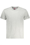 Cumpara ieftin Tommy Jeans Tricou barbati, cu mini imprimeu, Regular fit, Gri deschis, XL