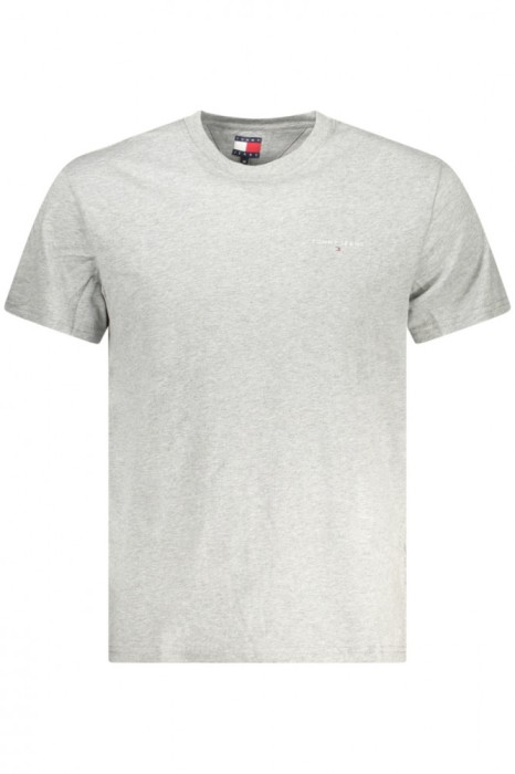 Tommy Jeans Tricou barbati, cu mini imprimeu, Regular fit, Gri deschis, XL
