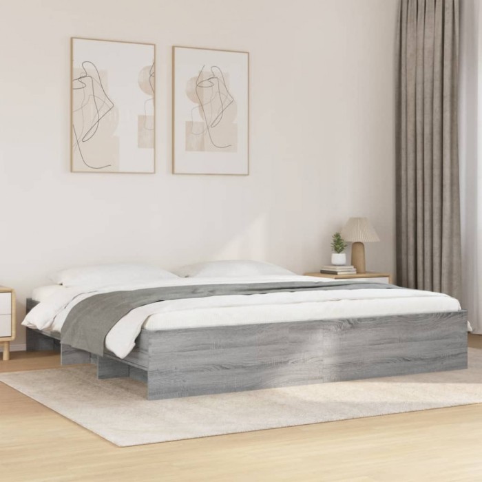 vidaXL Cadru de pat fără saltea Gri Sonoma 180x200cm Lemn prelucrat 3295637