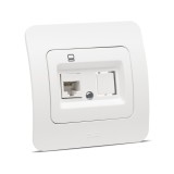 Priză date 1xRJ45 Cat6e alb mat Jazz - ELBI