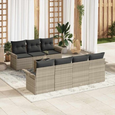 vidaXL Set de canapele pentru grădină 8 pcs Gri deschis și gri &amp;icirc;nchis 3353941 foto
