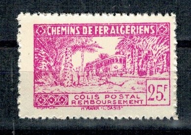 Algeria 1945 - 25Fr, colete postale, cai ferate, neuzat foto
