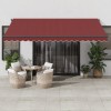 Copertina retractabilă automat cu LED-uri, vișiniu, 450x350 cm