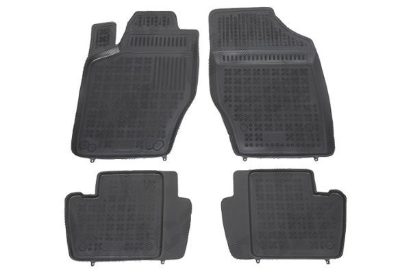 Set covorase auto din cauciuc CITROEN C4 (LA/LC), 10.2004-12.2010; C4 (B7), 09.2010-, Peugeot 307 (3 ), 03.2001-09.2007, presuri tip tavita, negru; e