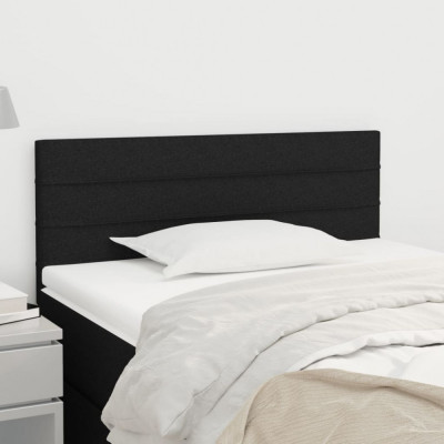 vidaXL Tăblie de pat, negru, 90x5x78/88 cm, textil foto