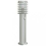 Lampa exterioara de podea cu senzor argintiu, 60 cm, otel inox